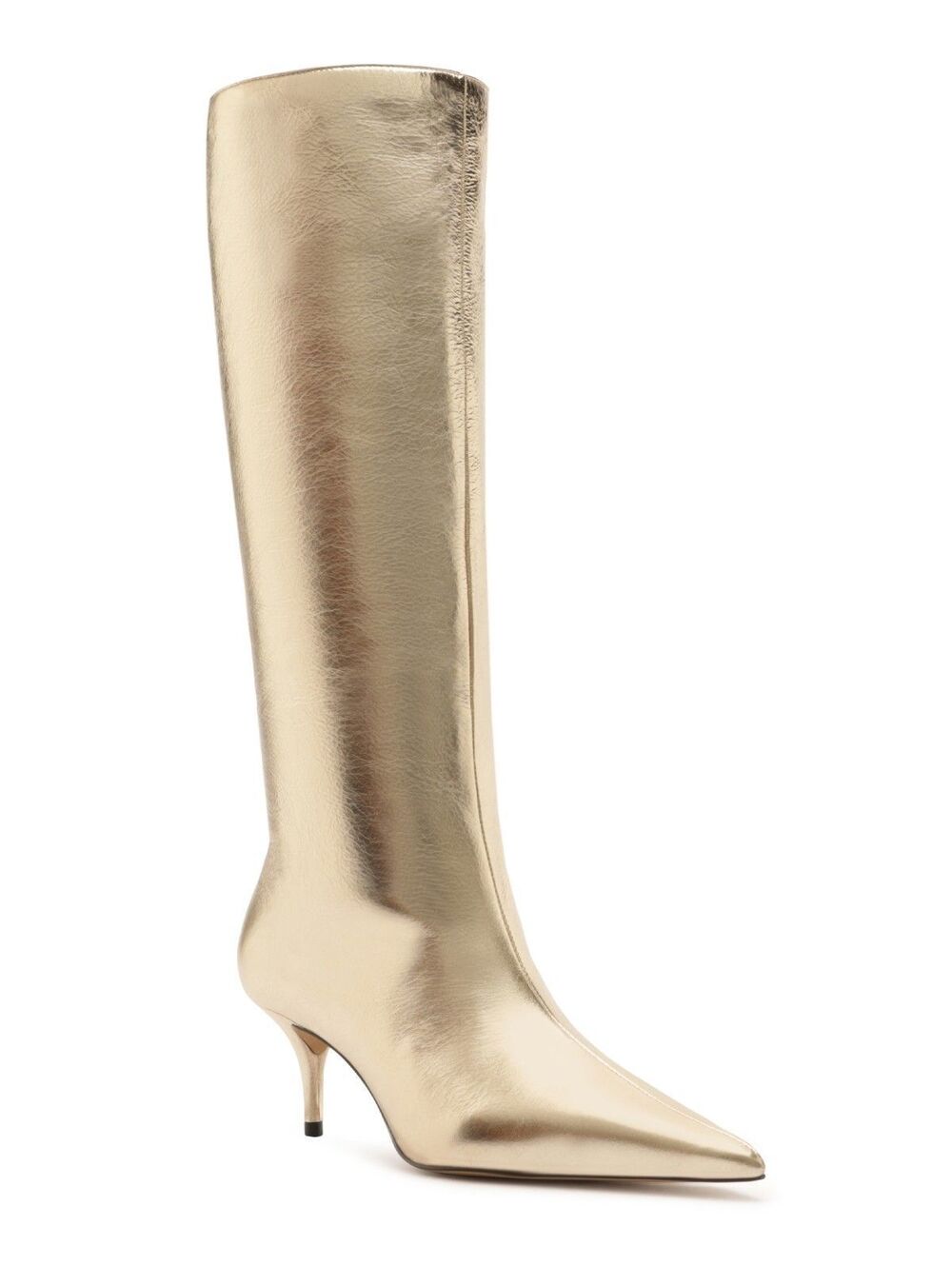 Arezzo Skye Low Stiletto Leather Calf Boots Gold 6.5B ($189) - Picture 5 of 5